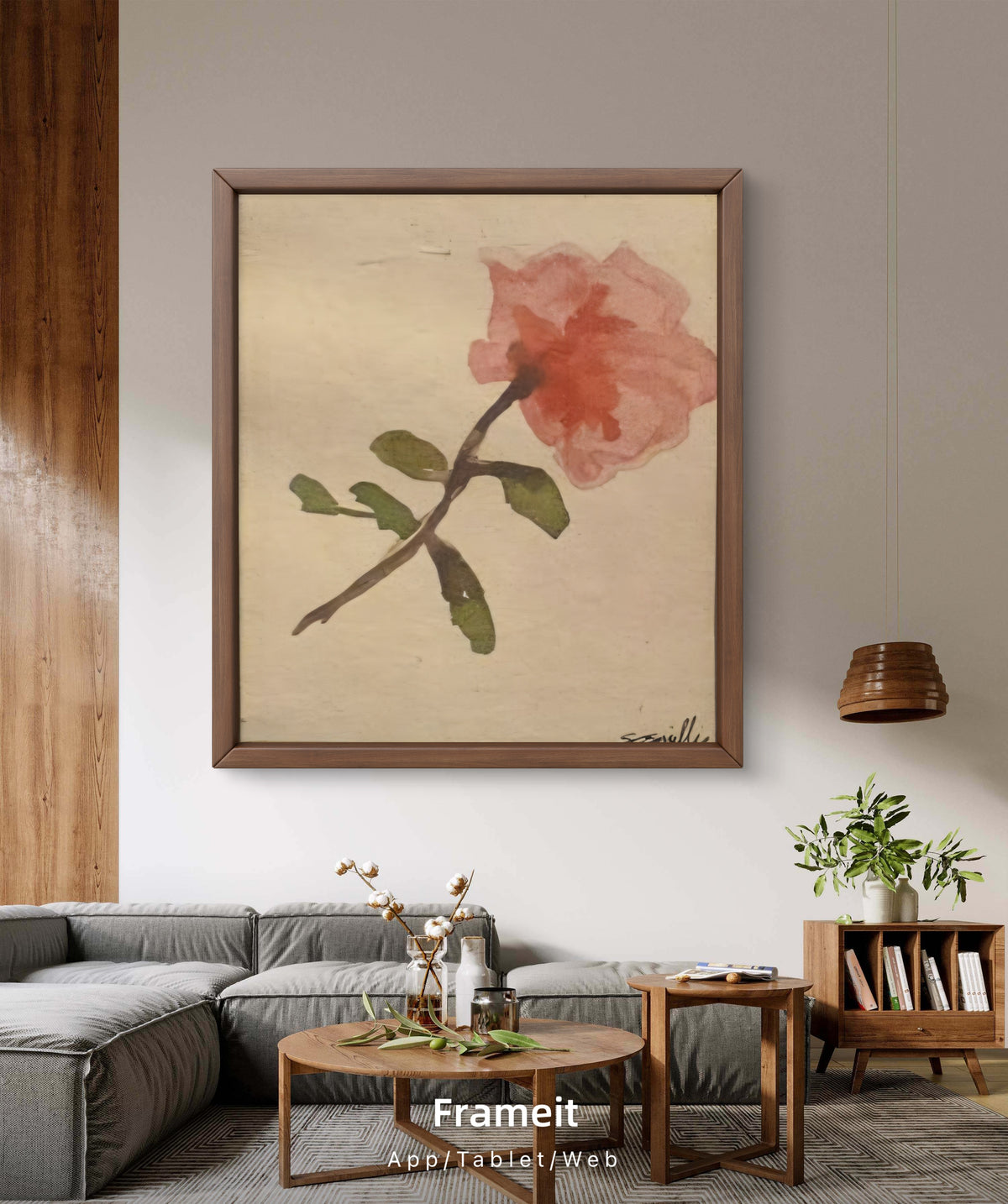 Framed Single Rose Gold