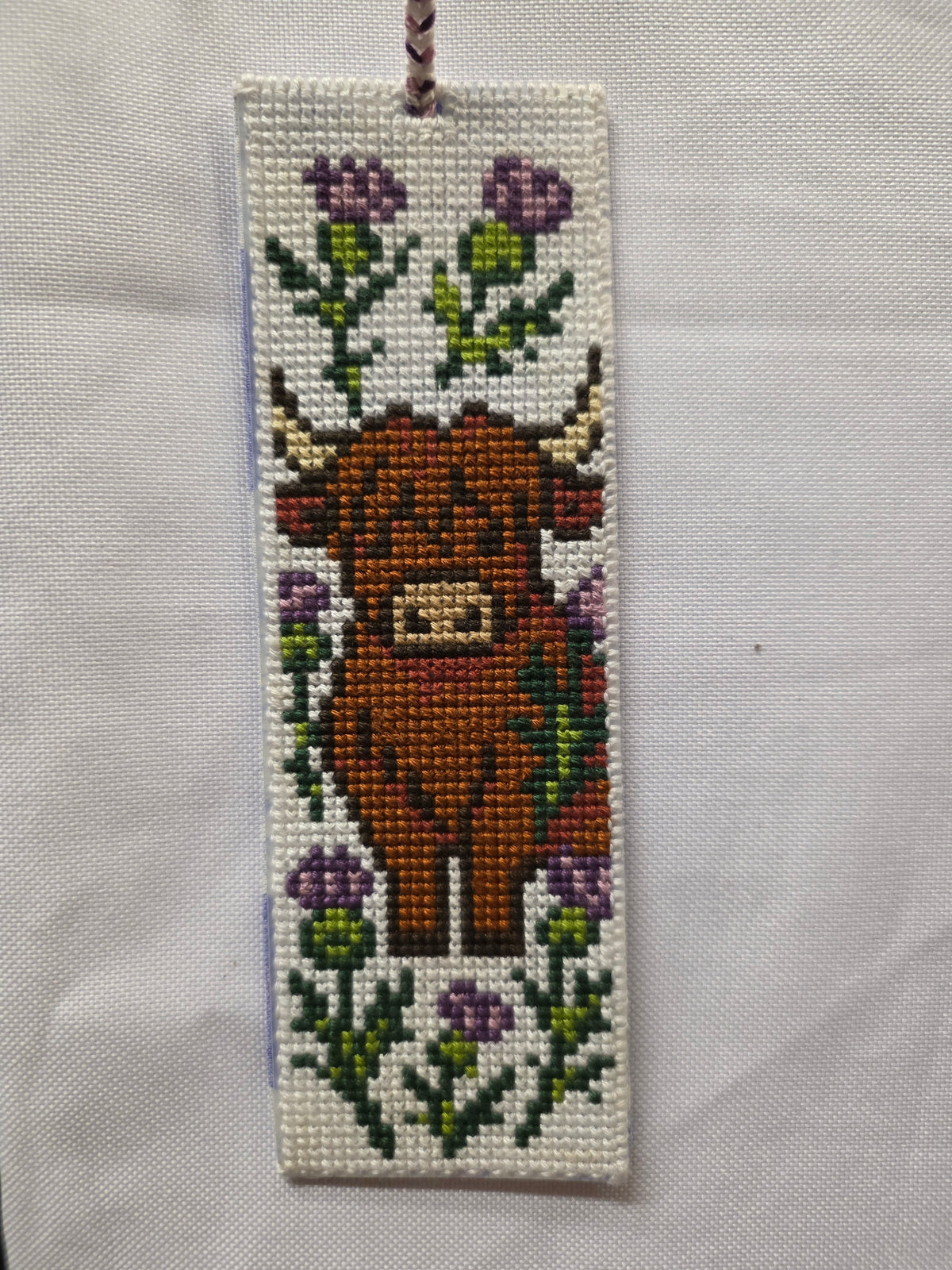 Bookmark cross-stitch Highland cow