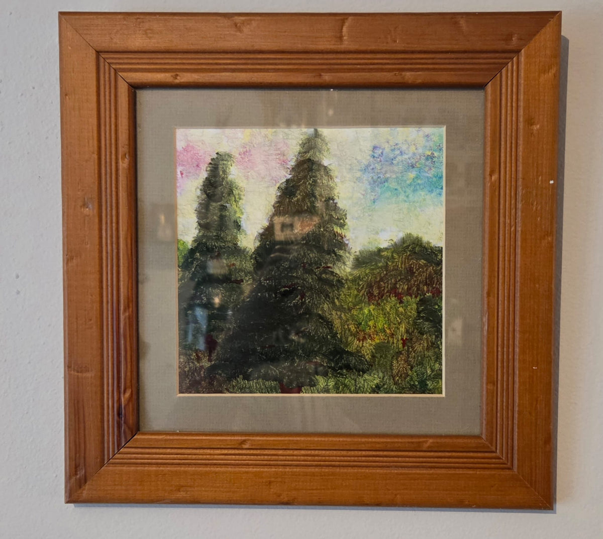 Framed Print of Twin Trees Wooden