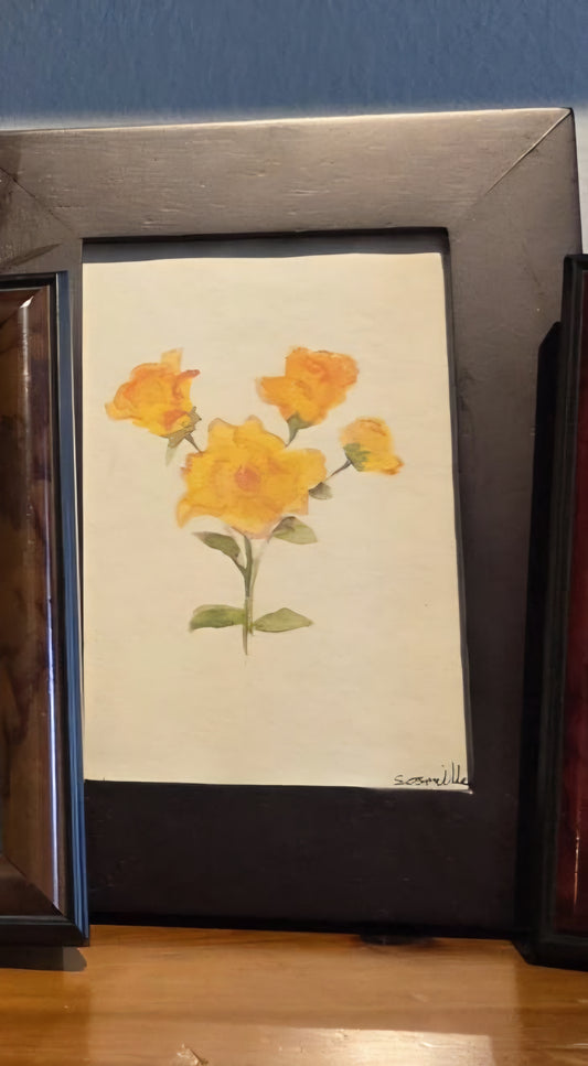 Framed Yellow Rose