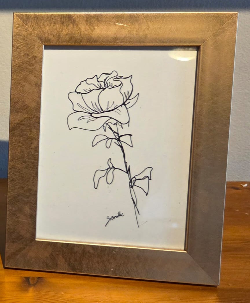 Framed Line Rose