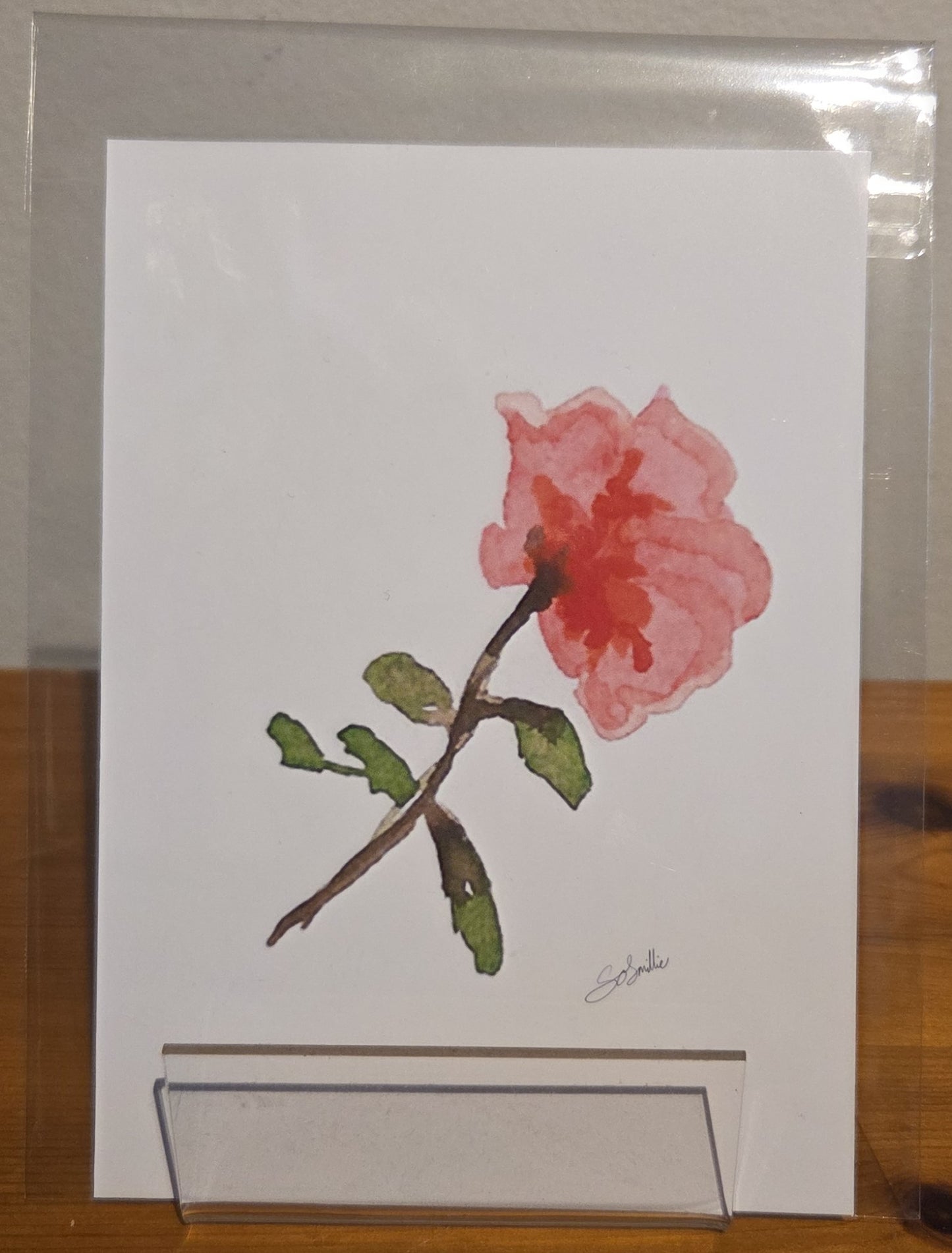 Single Rose Flower Card