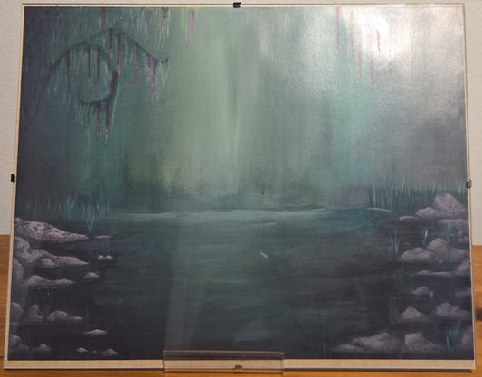 Green Swamp Glass Framed Print