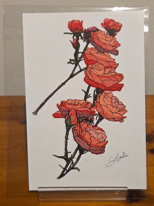 Orange Rose Tower A6 Print on Photo Paper