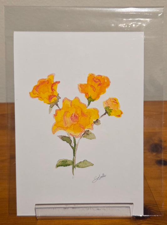 'Yellow Rose' A6 Print on Photo paper