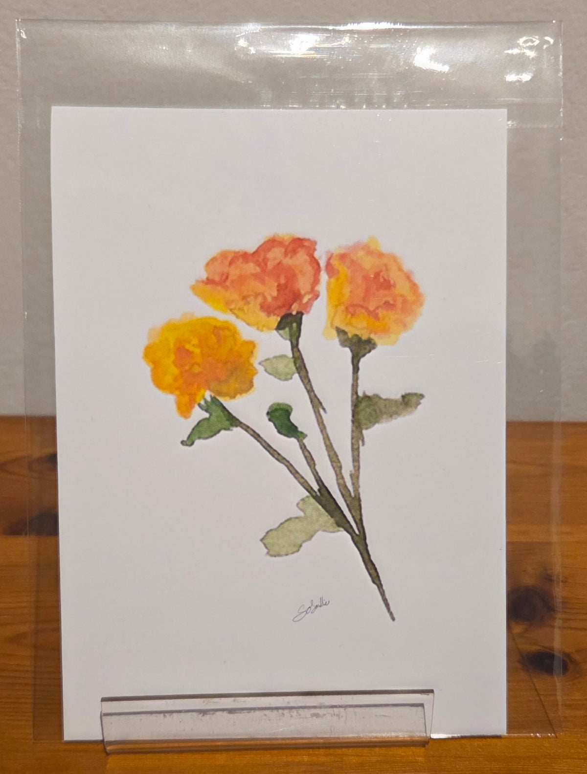 Yellow & Orange Roses A6 Print on Photo Paper
