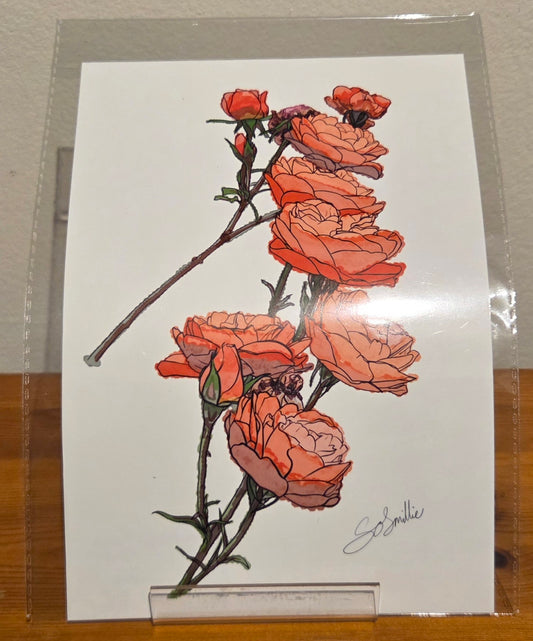Orange Rose Tower A5 Print on Photo Paper