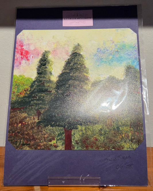 Twin Trees 8X8 Print on Photo Paper