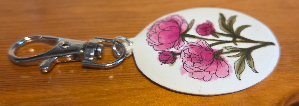 Bunch of peony flowers Keychain