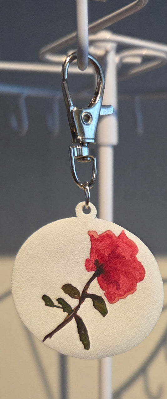 Single Rose Keychain
