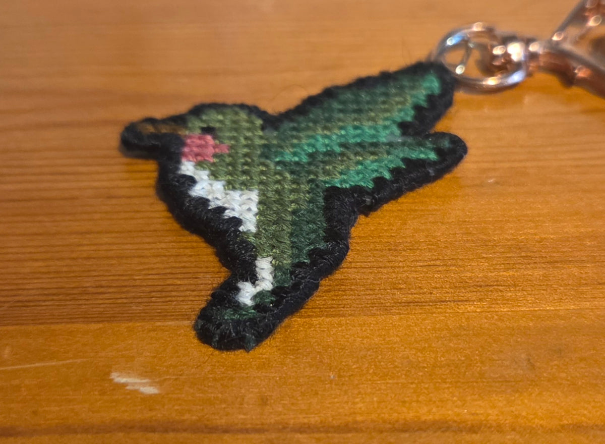 Humming Bird Cross-stitch Keychain