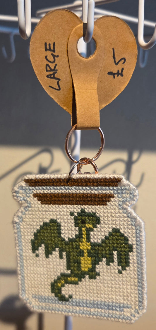 Green Dragon Jar Keychain