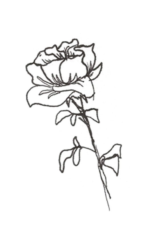Black-white line Rose A5 photo Paper