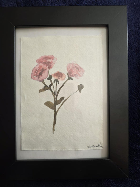 'Four-Pink-Roses' Khadi paper