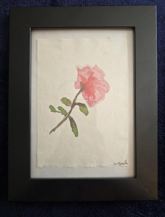 'Single-Pink-Rose' Khadi paper