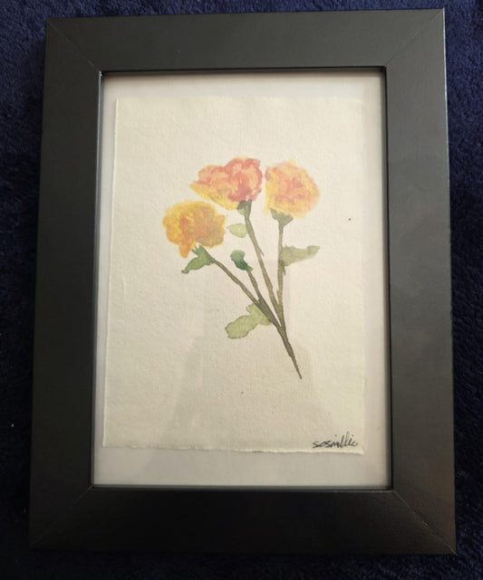 'Yellow-Orange-Roses' Khadi paper.
