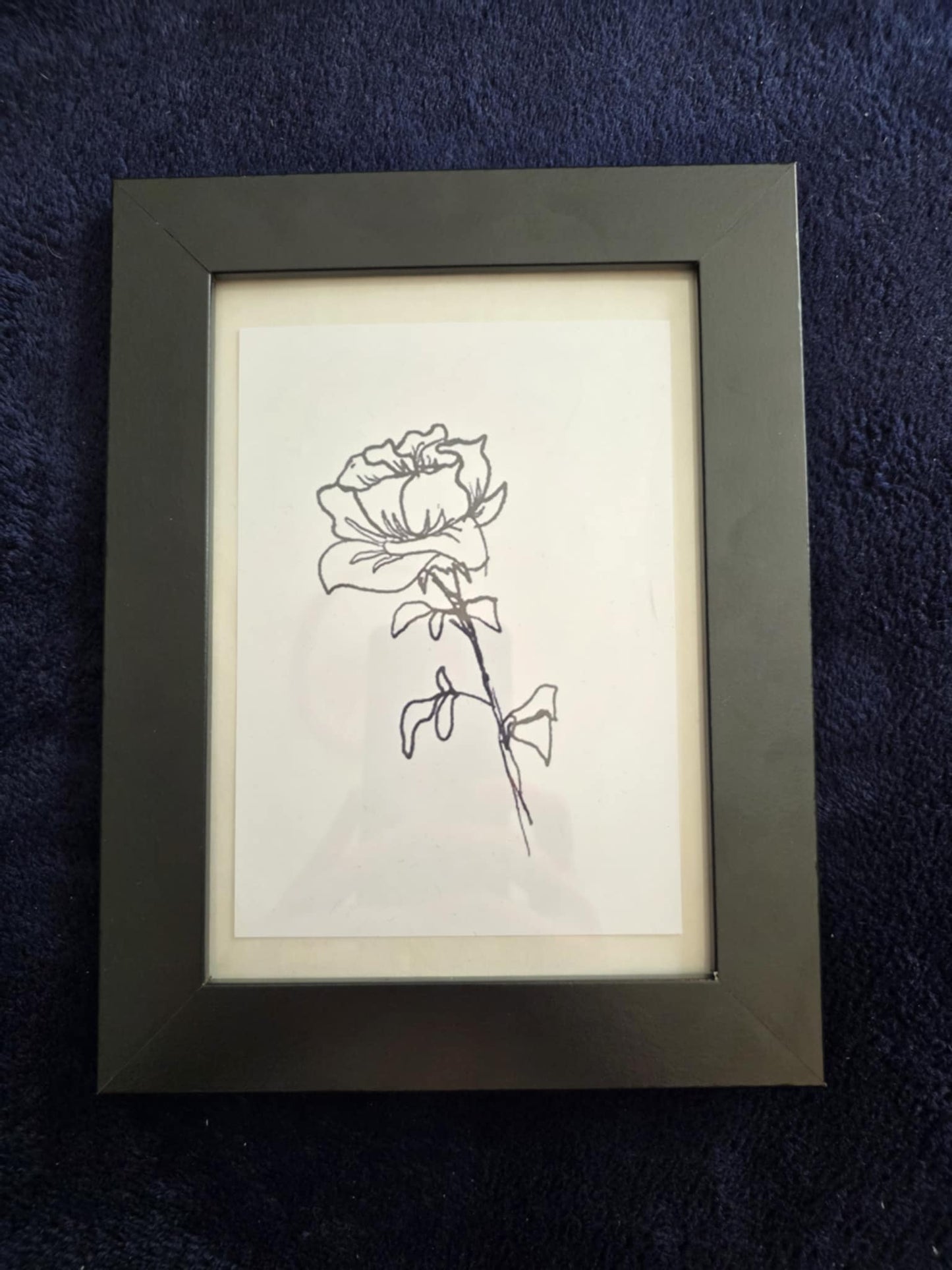 'Black-White-Line-Rose' Photo paper