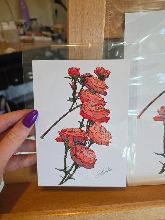 Orange-Rose-Tower A6 Photo Paper