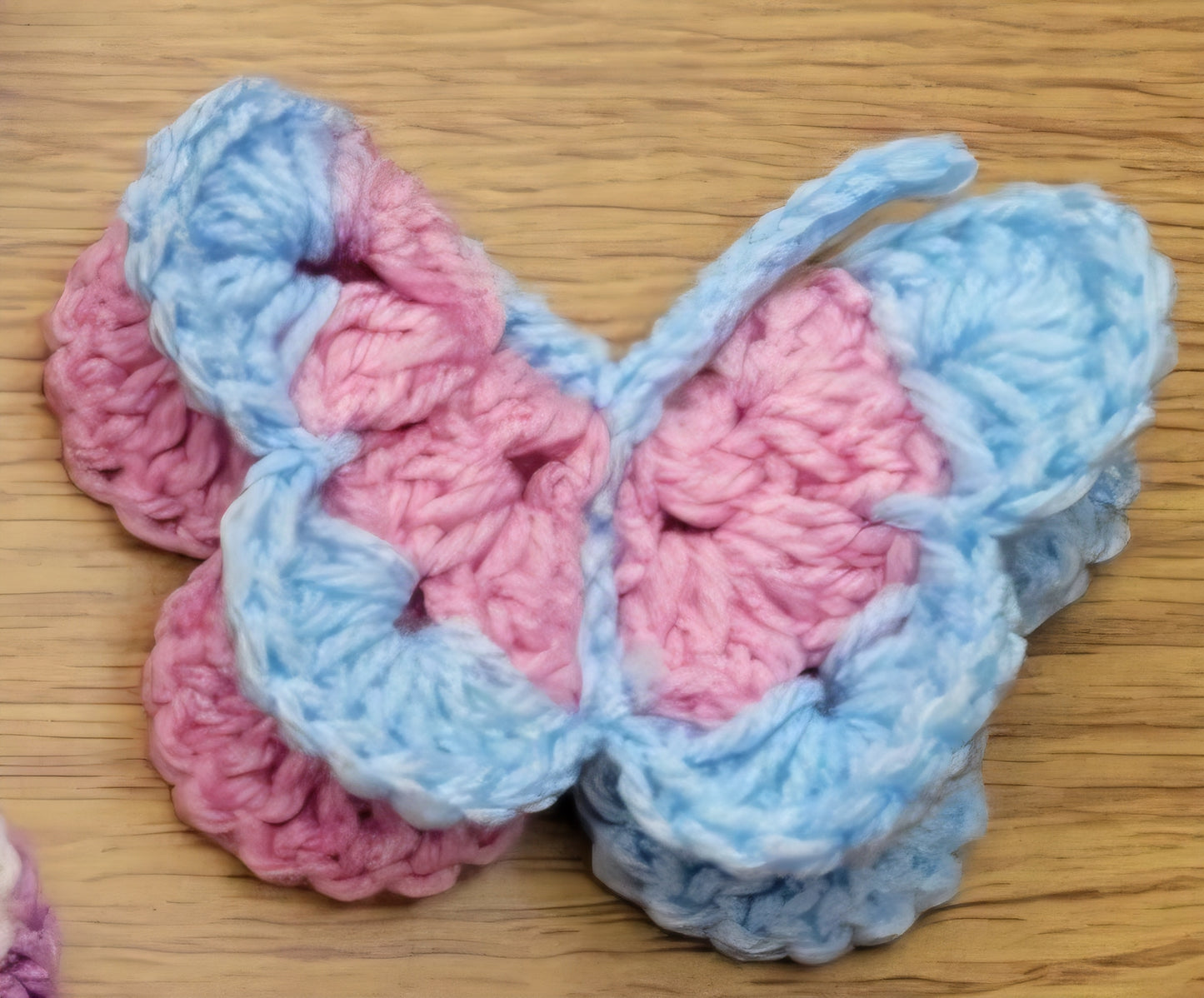 Crochet butterfly key chain