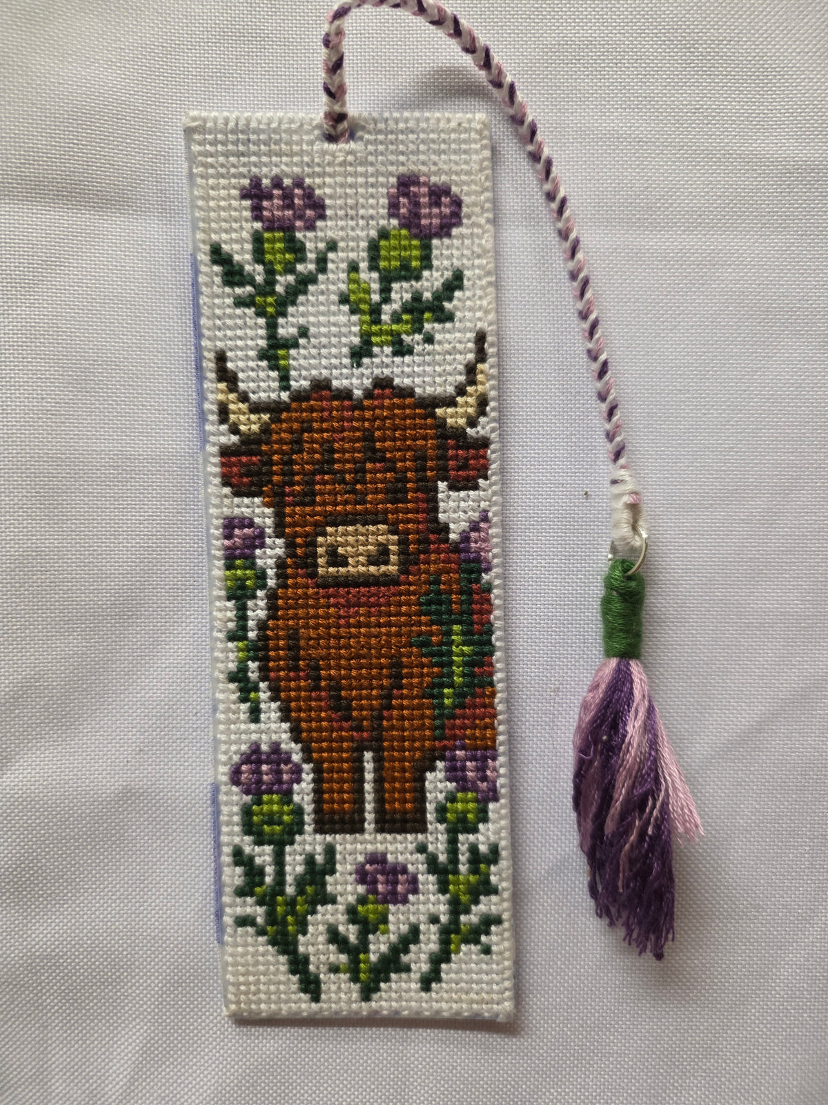 Bookmark cross-stitch Highland cow