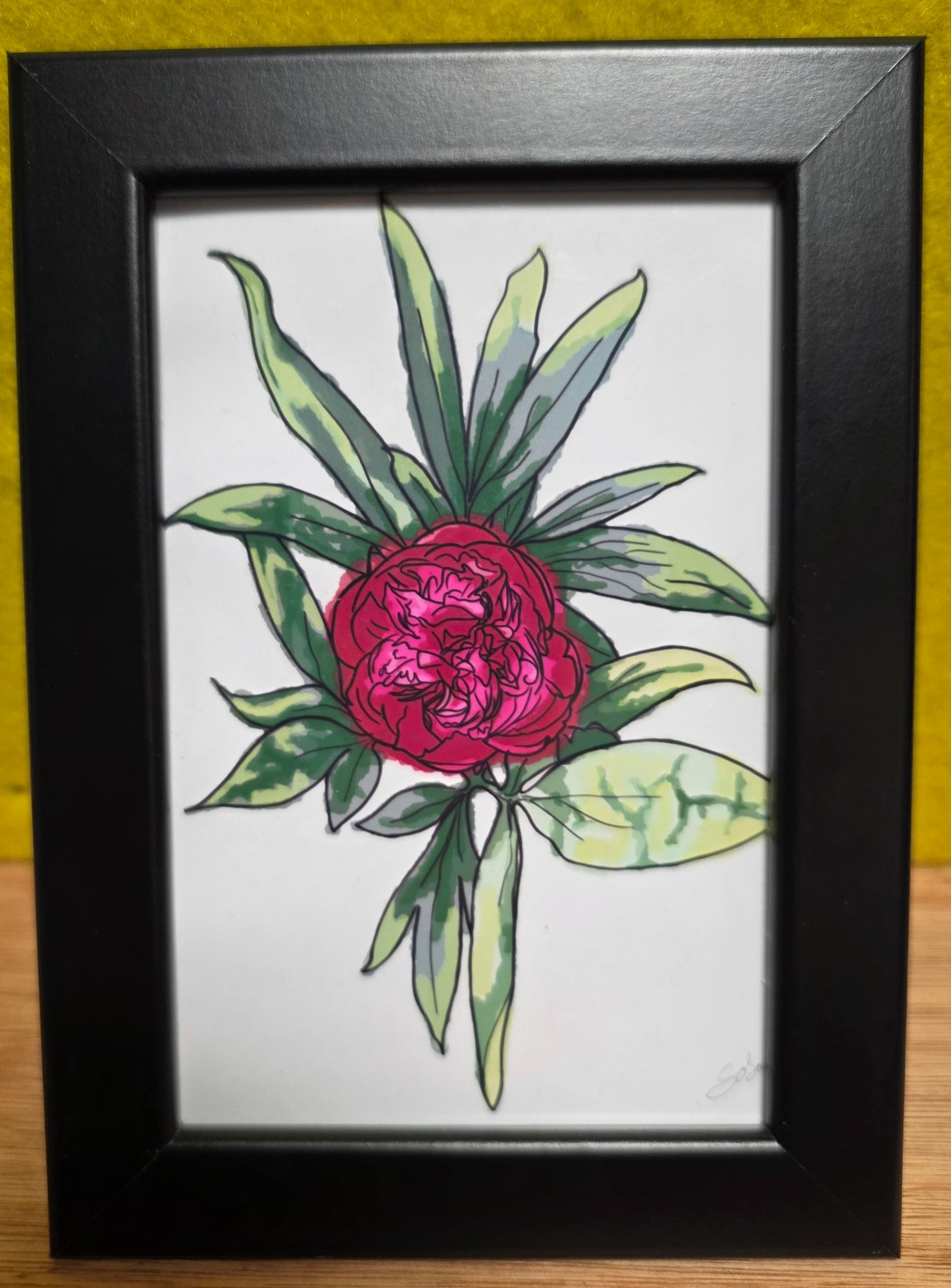 Peony Digital Drawing A6 Photo Paper